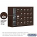 Salsbury Cell Phone Storage Locker - with Front Access Panel - 4 Door High Unit (8 Inch Deep Compartments) - 20 A Doors (19 usable) - Bronze - Surface Mounted - Resettable Combination Locks
